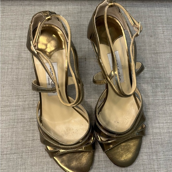 Jimmy Choo Dark Gold Strappy Heels - Picture 5 of 7